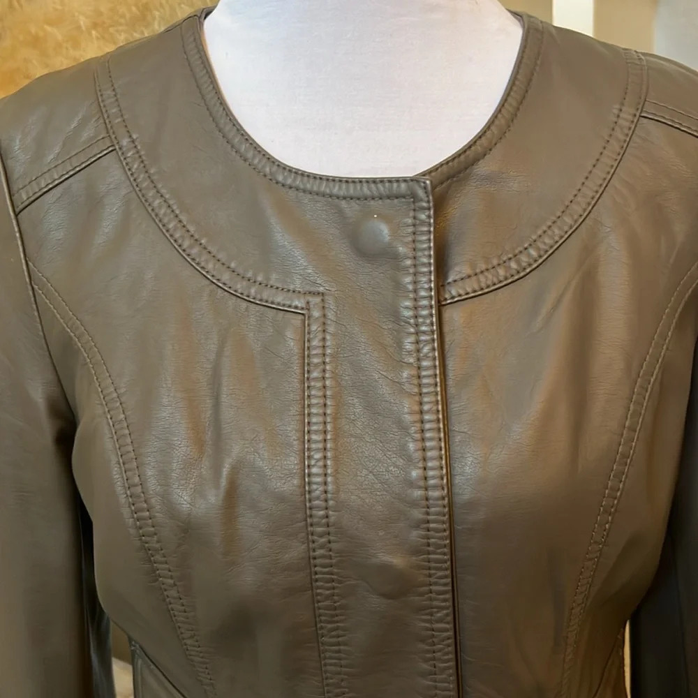Kut From The Kloth Gray Vegan Leather Jacket Size Small - Picture 2 of 7